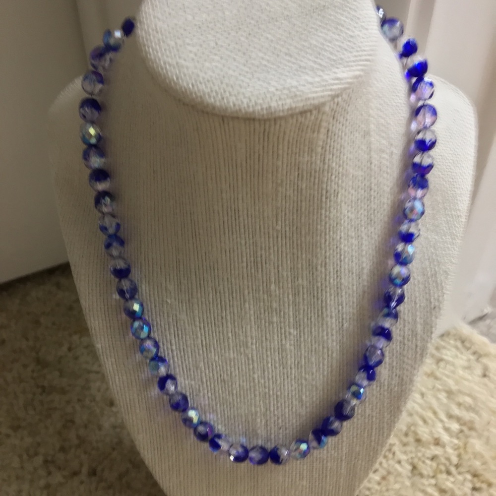 Blue crystal necklace